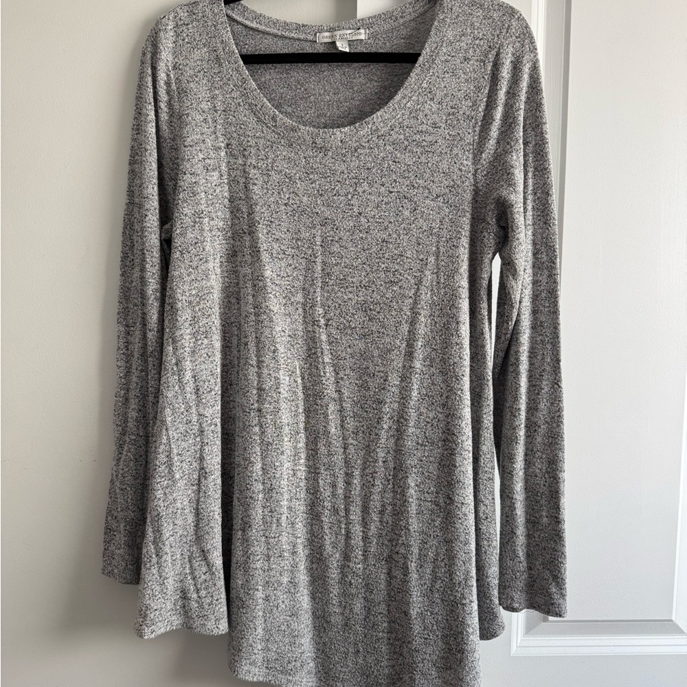 Green Envelope Heather Gray Long Sleeve Tunic